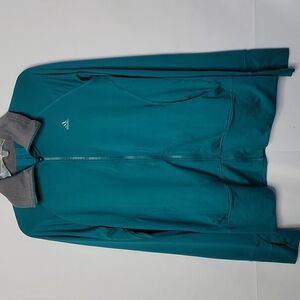 Adidas climalite green gray zip up sweatshirt jacket sz Medium